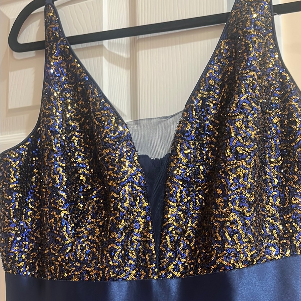 Blue and Gold Sequin Dress
